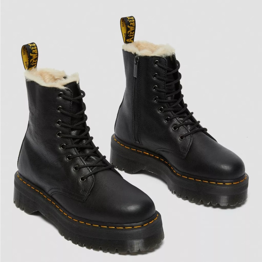 Jaden Dr Marten Fur Lined Leather Platform Boots Size 5 platform combat boot